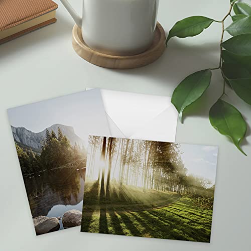 Canopy Street Beautiful Sunrise Greeting Note Card Pack / 24 Nature Greeting Cards With White Envelopes / 6 Lovely Outdoor Sunset Scenery Designs / 4 5/8" x 6 1/4" All Occasion Sympathy Cards - color: Sunrise Sunset