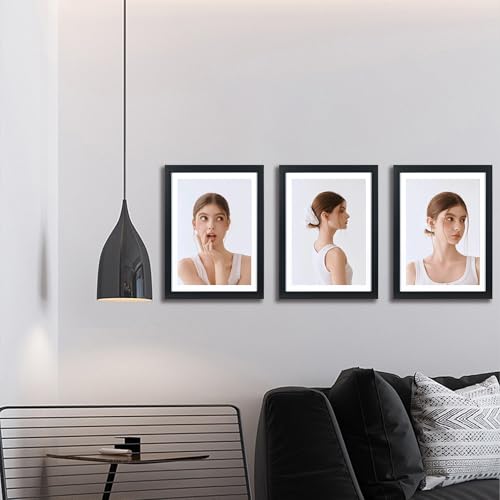 8.5x11 Picture Frame Black 3 Pcs set can Display on the Wall - color: Black, size: 8.5x11 in-3Pack