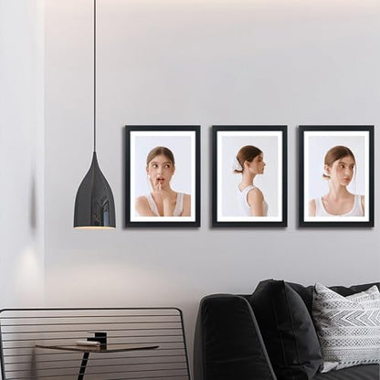 8.5x11 Picture Frame Black 3 Pcs set can Display on the Wall - color: Black, size: 8.5x11 in-3Pack