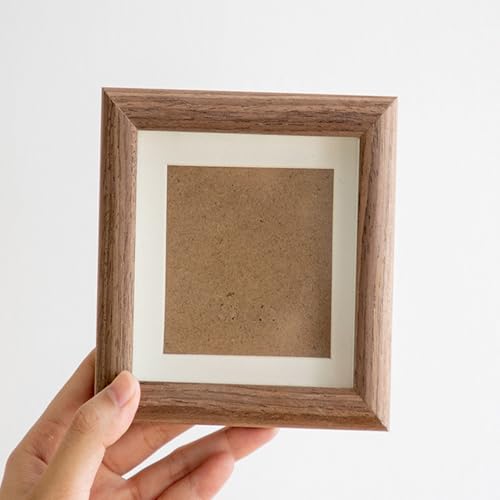 4x4 Shadow Box Picture Frame, Picture Frames Made of Solid Wood to Hang Memory Box Sports Memorabilia, Pins, Awards, Medals, Wedding, Tickets and Photos(Walnut) - color: Walnut