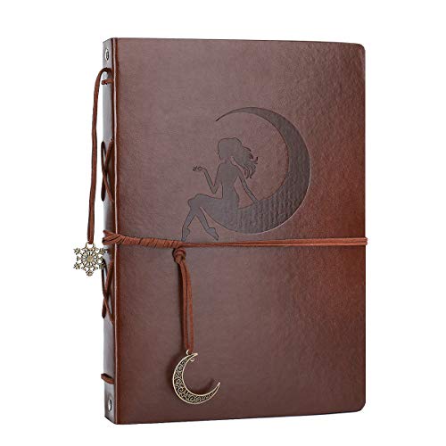 AIOR Scrapbook Photo Album 60 Pages Memory Book Leather Scrap Book DIY Guest Photo Book Wedding Travel Memory Album for Graduation Birthday Gifts (Moon Fema) - style: Moon Fema