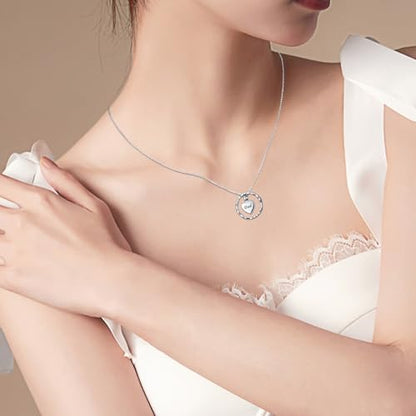 Ladytree 925 Sterling Silver Cremation Urn Necklace for Ashes - style: Circle-Dad