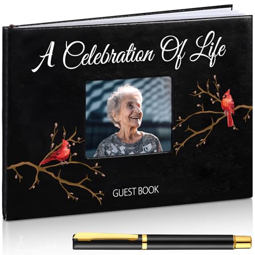 Yingzhao Memorial Funeral Guest Book with Pen 144 Pages Cardinal Funeral Guest Sign in Book for Memorial Service Celebration of Life Party Supplies in Loving Memory(Classic Cardinal) - style: Classic Cardinal