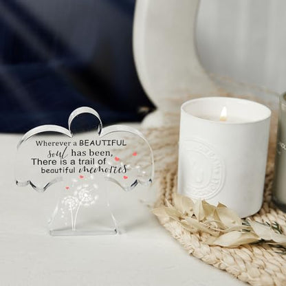 Sympathy Gifts, Angel Acrylic Memorial Condolence Gift, Grieving Gift, Remembrance Grief Dandelion Theme Gifts for Loss of Loved One, Sympathy Sign for Home Living Room Table Centerpiece Decor - style: 025