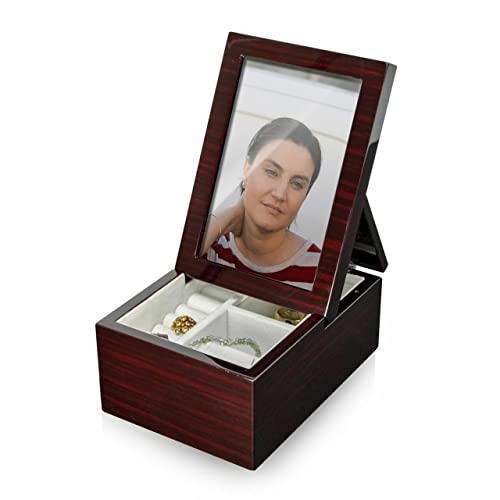 Ultra-Modern Music Box with Fold-Up Photo Frame - Solid Wood Jewelry Box with Compartment with Picture Frame (6 X 4) - Many Songs to Choose - Entertainer, The - size: 102. Entertainer, The