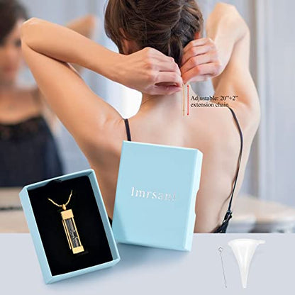 Imrsanl Glass Hourglass Urn Necklace Cremation Jewelry for Ashes - color: Customize