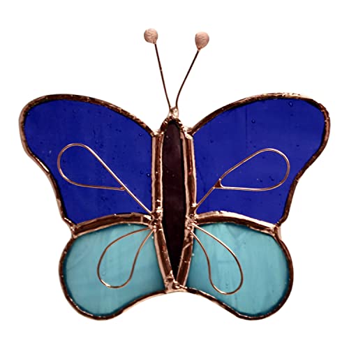 Gift Essentials Blue Butterfly Plug-in Night Light - Stained Glass | Blue Butterfly Stained Glass Plug-in Nightlight with On/Off Rocker Switch. Includes One 4-Watt Replaceable Warm-Glow Bulb. - color: Blue Butterfly