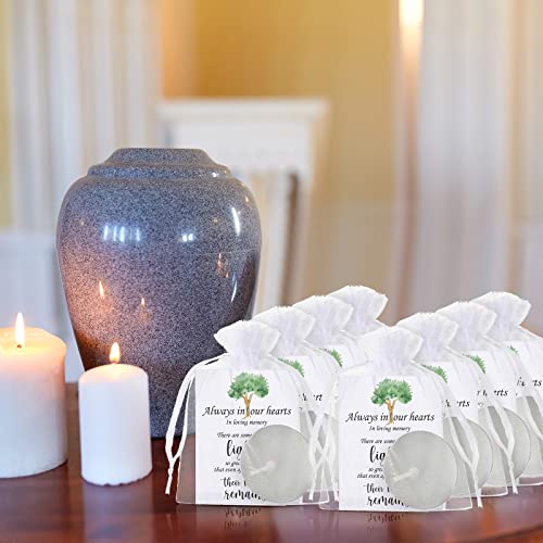 50 Set Funeral Party Favors Memorial White Candles Unscented Funeral Gifts Tealight Candles with Condolence Bereavement Cards and Organza Bags for Guest Celebration of Life Decorations (Classic) - style: Classic