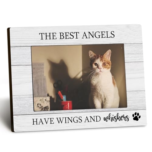 Pet Memorial 4x6 Picture Frame, Bereavement Pet Loss Sympathy Gifts, Dog Cat Memorial Gifts for Loss of Dog or Cat, Pets Remembrance Picture PhotoFrames for Desk Decor - color: whiskers-3
