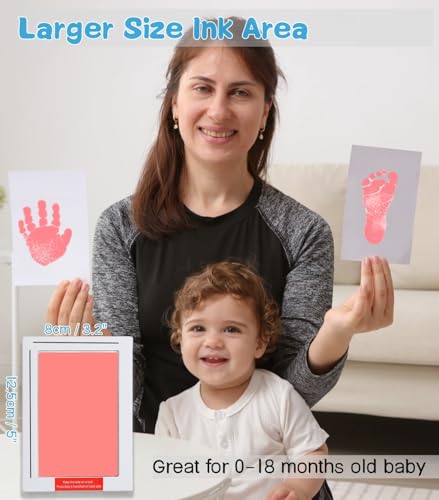 XL Size Baby Handprint Kit,Baby Footprint Kit,Newborn Gift,Keepsake - color: Pink