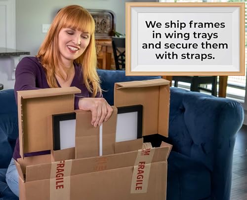 18x22 Shadow Box Frame Black Wood | with a 3/4" Usable Display Depth | Includes a Black Real Suede Texture Acid-Free Backing Board, UV Resistant Acrylic, and Hanging Hardware
