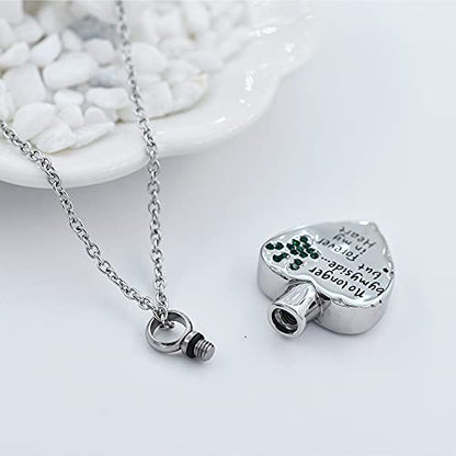 Fashion Pet Cremation Jewelry Stainess Steel Heart Keepsake Ashes Necklace Dog Cat Paw Memorial Urn Pendant - color: Gold