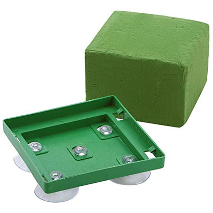 Lyellfe 8 Pack Square Floral Foam Cage, Floral Foam Blocks with Suction Cup | Flower Cage Arranger for Fresh Artificial Flowers, Table Centerpiece and Wedding Decor