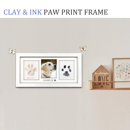 MYPAWLETS Paw Print Frame Kit,Dog/Cat Paw Print Keepsake,White - color: White