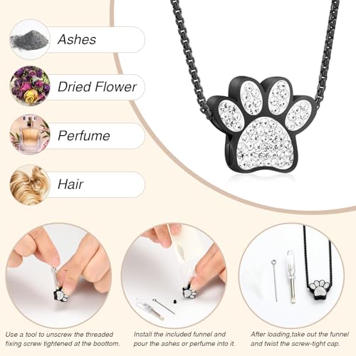 Oinsi Infinity Love Pet Cremation Jewelry for Ashes of Dog/Cat Funeral Keepsake Urn Necklace Pendant Memorial Jewellery - color: B-Black