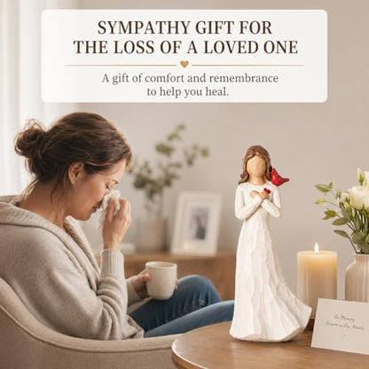 Cardinal Gifts for Women, Angel Cardinal Figurine, Red Cardinal Memorial Gifts for Loss of Loved One, Cardinal Sympathy Gifts for Women, Bereavement Remembrance Gift, Condolence Comfort Keepsake - size: Cardinal