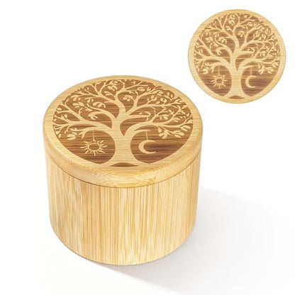 Small Urns for Human Ashes Keepsake Tree of Life Human Urn for Ashes for Women Bamboo Decorative Urn for Cremation Handcrafted Keepsake