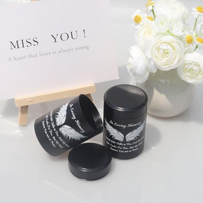 Aluminum Keepsake Urns Set of 6 - Mini Memorial Ashes Containers (3 inches) - size: Wing