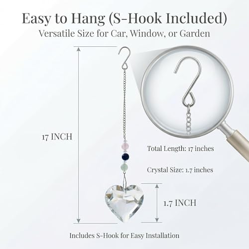 Hegelda Birthday Gifts for Women, Mom, Friend - Mothers Day Inspirational Gifts for Friends Her Coworkers Girlfriend Wife Mom Daughter Sister Aunt - Healing Crystals Heart Suncatcher for Window | Stocking Stuffers Gifts for Coworker Her Girlfriend Wife Mo