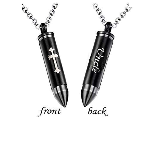 Celtic Cross Bullet Urn Necklaces for Ashes Cremation Jewelry Keepsake Memorial Pendant - style: Uncle