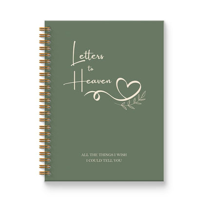 Letters to Heaven Notebook Journal 5.5x8.3, Grief Journal for Women, Memorial Sympathy Gifts for Loss of Loved One, Remembrance Bereavement Gifts Spiral Hardcover Notebook(Green) - color: Green