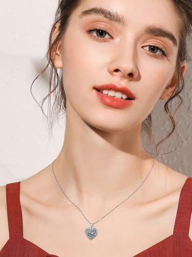Dorunmo Personalized Heart Locket Necklace That Holds 2 Picture 925 Sterling Silver Custom Lockets Pendant Memorial Jewelry Gifts for Mom Sisters - color: Hummingbird, style: Non-Personalized