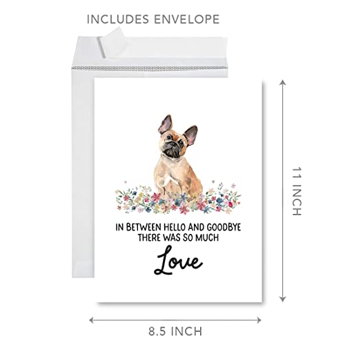 Andaz Press Jumbo Pet Sympathy Card with Envelope, Sorry For Your Loss Card, French Bulldog, Loss Of Pets Dog Grief Bereavement Card with Big Blank Space to Send to Friends, Family, 8.5" x 11", 1-Pack - color: French Bulldog