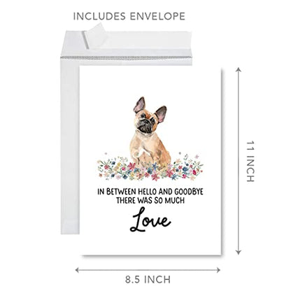 Andaz Press Jumbo Pet Sympathy Card with Envelope, Sorry For Your Loss Card, French Bulldog, Loss Of Pets Dog Grief Bereavement Card with Big Blank Space to Send to Friends, Family, 8.5" x 11", 1-Pack - color: French Bulldog