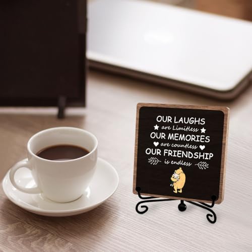 Winnie Friendship Gifts for Women, Heartwarming Quote Plaque Keepsake | Thank You Gift for Friends Sister Coworkers Bestie BFF, Wooden Sign for Home Office Desk, Appreciation Decorations - style: Friendship 01