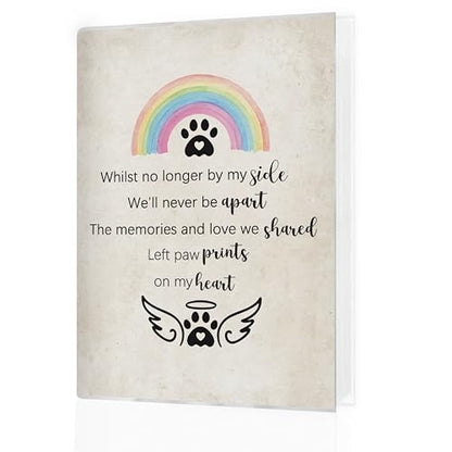 Pet Memorial Photo Albums 4x6, Dog Cat Remembrance Gift, Whilst No Longer by My Side We'll Never Be Apart Small Memory Photo Album Book for 18 Pockets Hold 36 Pictures