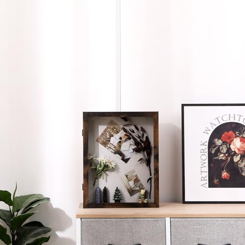 Muzilife 11x14 Shadow Box Picture Frame, 2.16 Deep, HD Glass, Honey Brown - color: Honey Brown, size: 11x14