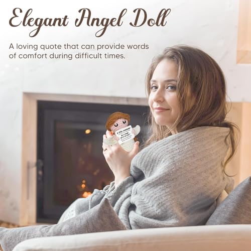 Handmade Positive Crochet Angel - Life is Tough But So are You - Birthday Gifts, Get Well Gifts for Women Men Kids Bestie, Inspirational Gift for Friends Student, Coworker - style: Get Well Gifts