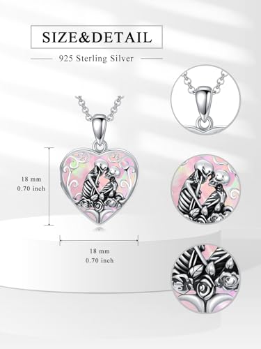 Personalized Heart Locket Necklace That Holds Pictures 925 Sterling Silver Custom Photo Lockets Necklaces Jewelry Gifts for Family Women Lover - color: Skull-Pink opal, style: Locket Only