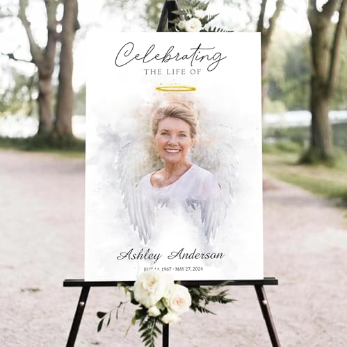 Customized Watercolor Funeral Celebration Of Life Welcome Sign, Memorial Picture Board, Celebration Of Life Decoration Yard Sign, Outdoor Memorial Garden Decor, Celebration Life Party Ideas - color: Color 19