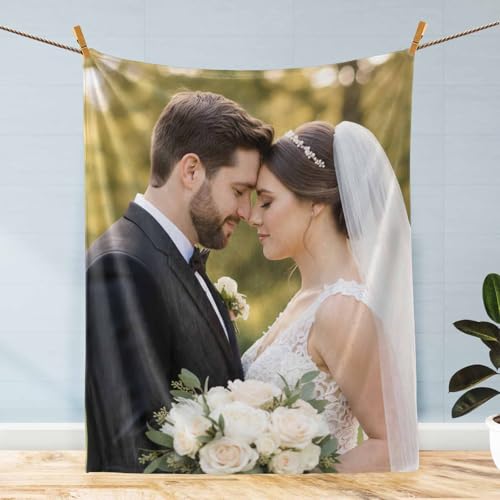 Personalized Blankets and Throws Custom Blanket with Photo Name Personalized Valentines Day Gifts for Her Him Customized Picture Blanket Flannel Throw Blanket Love You Forever Couple Gifts ZVD01 - color: Zvd01