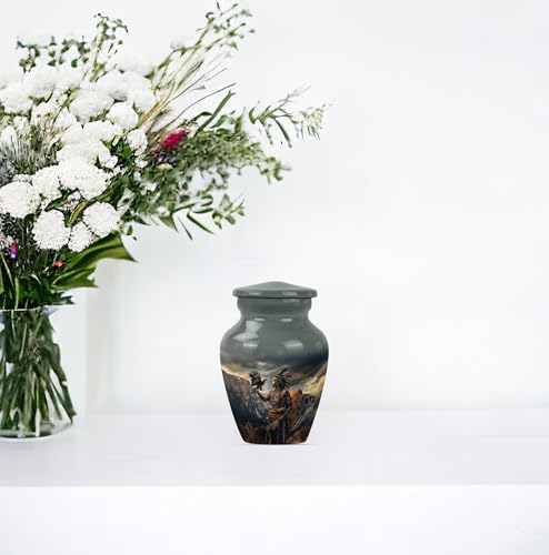 Native American Small Urns for Human Ashes 3 Inch Set of 2, Cremation Urn - size: #3 (Set of 2)