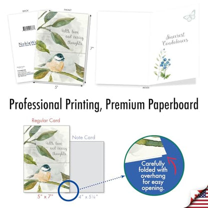 The Best Card Company - Lovely Sympathy Card with Envelope - Deepest Heartfelt Condolences, Love and Prayers - Birds of Encouragement C9144JSMG - style: Birds of Encouragement