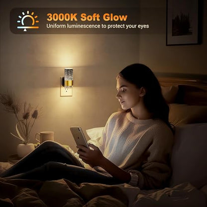 JandCase Night Lights Plug into Wall, 2 Pack Automatic LED Night Light - color: Gold Bubble-3000K, size: 2 Pack