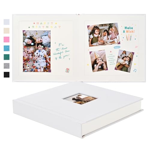Pssoss 8x8 Inch DIY Scrapbook Album, Linen Hardcover, 40 Pages, White - color: White, size: 8 x 8 Inch 40 Pages