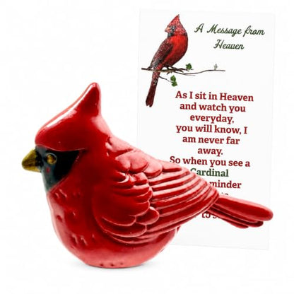 Cardinal Charm Set Mini Resin Hand Painted Pocket Trinket Message | Refrigerator Magnet, Sympathy Keepsake Gift For Loss Of Loved One, Remembrance