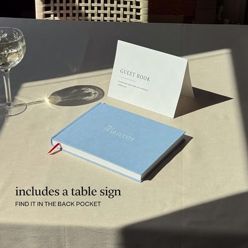 Kunitsa Co. Wedding Guest Book - Blank Sign in Book for Special Occasions, Something Blue Cover - color: Something Blue