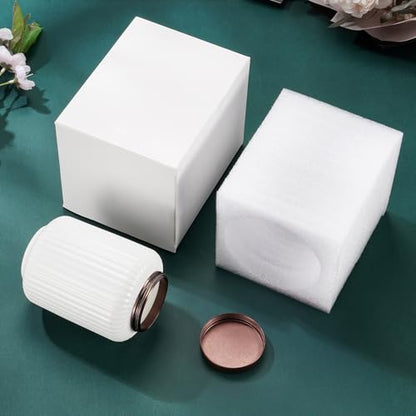 SOITIS Small Urns for Human Ashes 4.5 Inch Sharing Ceramic Urn for Ashes Mini Urns for Human Ashes Keepsake Urn for Human Ashes Funeral Memorial Holder White Urn for Women Men