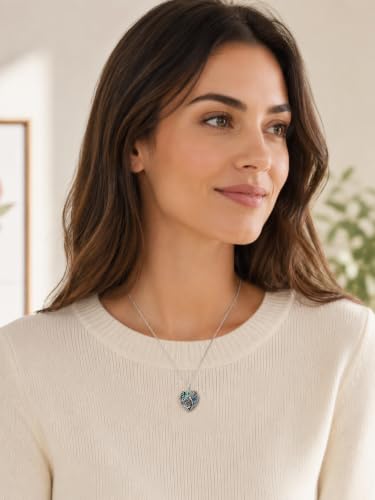 JKR Heart Picture Locket Necklace for Women That Holds Pictures Jewelry | Memorial Necklace with Picture Anniversary Birthday Gift for Women Wife Mom Girlfriend - color: Dragonfly