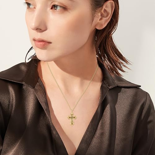 925 Sterling Silver Celtic Cross Urn Necklace for Ashes - color: gold-e