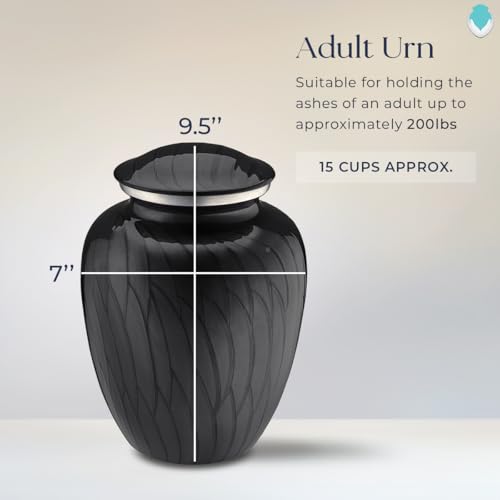 Geturns Embrace Adult Personalized Picture Cremation Urns for Human Ashes I Large Photo Pearl Black Funeral Urn for Men and Women I 200 lbs - color: Pearl Black