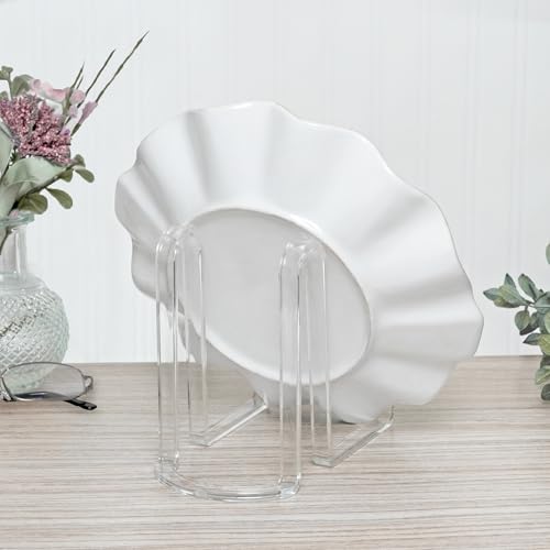 Plymor Clear Acrylic Ribbon-Style Display Easel, 6.125" H x 3.875" W x 6.75" D - size: 6.125" x 3.875" x 6.75"