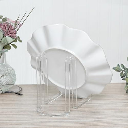Plymor Clear Acrylic Ribbon-Style Display Easel, 6.125" H x 3.875" W x 6.75" D - size: 6.125" x 3.875" x 6.75"