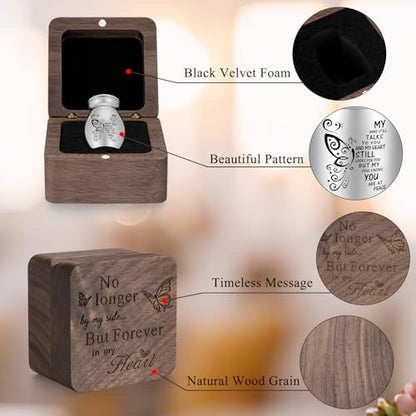 SOITIS Small Urns for Human Ashes Keepsake 1.2 Inches Stainless Steel Mini Urns for Ash Square Box Tiny Cremation Urns for Women Men Funeral Keepsake Urn - color: Square Box a