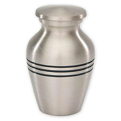 BeautifulLifeUrns Pewter Brass Keepsake Cremation Urn Classic Human Ashes Urn, Brushed Finish, Secure Closure, Keepsake Size - color: Pewter, size: XX-Small