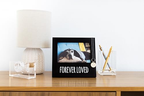 Pearhead Forever Loved Pet Keepsake Picture Frame, Photo Frame for Pet Owners and Dog Lovers, Ideal Memorial Gift for Loss of Dog and Pet Remembrance, Wall Mount And Tabletop Frame, Black | Picture Frame for Pet Owners, Ideal Memorial Gift for Loss of Dog